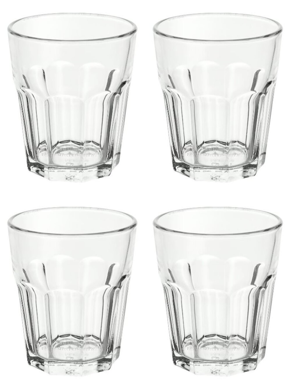 4 IKEA POKAL Glass, clear glass, 9 oz